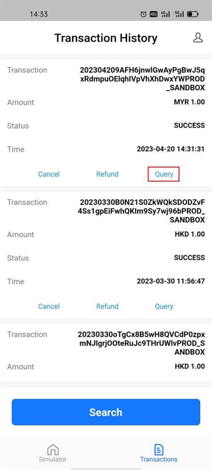Can I check transaction status with transaction ID?