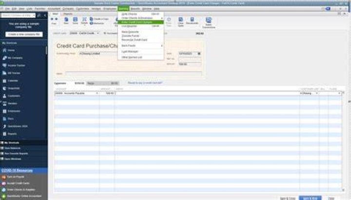 How do I record a cash advance on a credit card in QuickBooks?