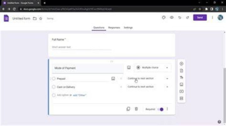 How do I skip a section in Google forms?