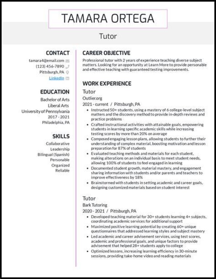 How do you write a tutor description?