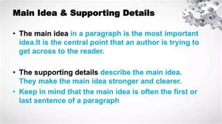 What are 2 supporting details?