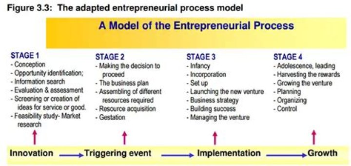 What are the 4 stages of the entrepreneurial process?