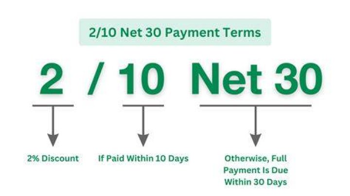 What do the credit terms 2/10 N 30 mean?