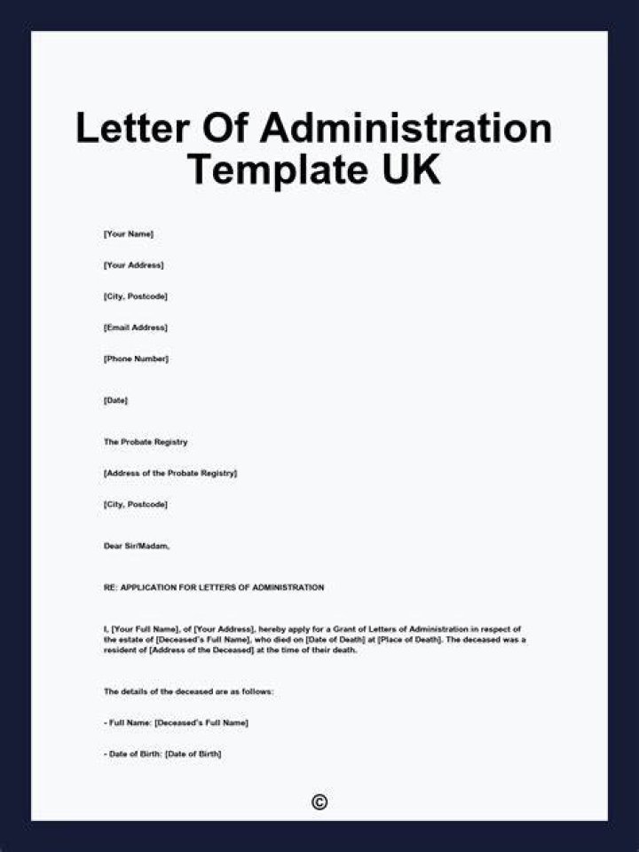 What is a Letter of Administration for an estate?