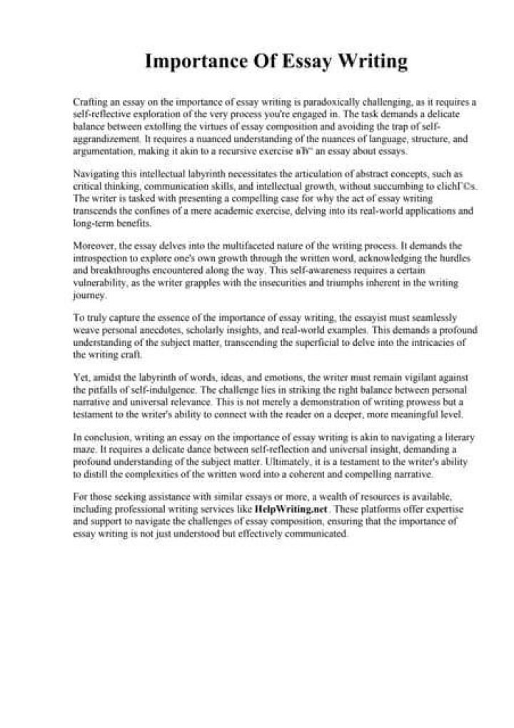 What is the importance of essay writing?